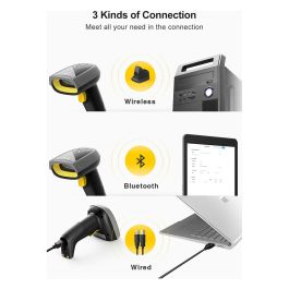 Inateck BCST-52 Lector de Códigos de Barras Portátil 1D/2D, Bluetooth/USB, Negro