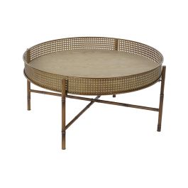 DKD Home Decor Mesa Centro Balines Metal 80x80x38 cm