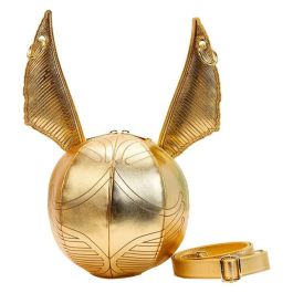Loungefly Bolso bandolera Snitch dorada Harry Potter, de cuero vegano, con correas ajustables y detalles metálicos dorados