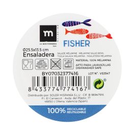La Mediterranea Ensaladera Melamina Brillo Fisher 25.2x12 cm (8 Unidades) La Mediterranea Ensaladera Melamina Brillo Fisher 25.2x12 cm (8 Unidades)