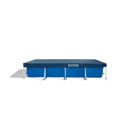 Intex Cubierta protectora de lona para piscina tubular rectangular de 4.50 m, con rejilla de drenaje y solapa de 20 cm para sujeción
