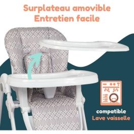 Trona multiposición - BAMBISOL - Reclinable - Hasta 3 años - Beige / Blanco Trona multiposición - BAMBISOL - Reclinable - Hasta 3 años - Beige / Blanco