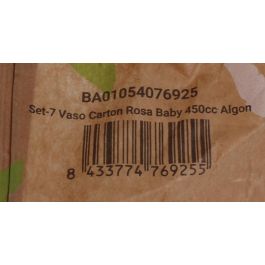 Algon Set 7 Vasos de Cartón Rosa Baby 450 cc (16 Unidades)