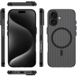 4smarts 541639 Funda Aero de Policarbonato para iPhone 17, Negro/Transparente, Compatible MagSafe y Antideslizante