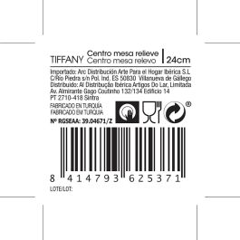 Quid Centro de Mesa Tiffany Vidrio Transparente Decorado 24 cm