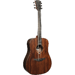 LAG Guitarra Acústica Dreadnought Sauvage - Tapa Sólida Brankowood, Fondo y Aros Eucalipto Ahumado, Acabado Satinado