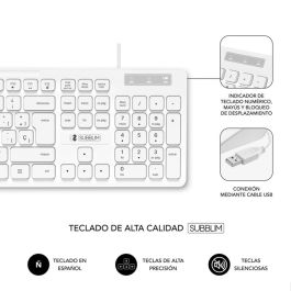 SUBBLIM Teclado Business Slim Silencioso con cable USB B