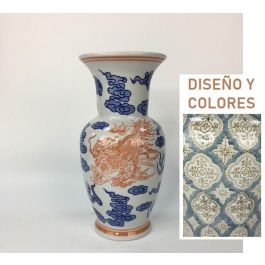 DKD Home Decor Jarrón Árabe de Porcelana, Hecho a Mano, Colección Azima, Color Beige y Azul, 15x15x30 cm (Set de 2 Unidades) Precio: 31.66812. SKU: B1K6PJYKL4