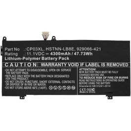 CoreParts Laptop Battery for HP 55,86Wh Li-Pol 11,4V 4900mAh Black - Spectre X360 13, Spectre 13, Spectre x360 13 Convertible, Convertible 13t, Spectre 13-ae006no X360, Spectre X360 13-ae000, 13-ae503t, Spectre X360 13-ae045ng, 13-ae046ng, 13-ae047ng, 13- Precio: 100.79000041. SKU: B14YSQE2SJ