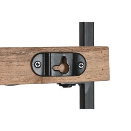 DKD Home Decor Botellero Natural Negro Acacia y Metal 25 x 35 x 65 cm