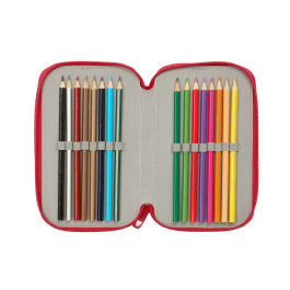 Plumier Triple Sevilla Fútbol Club Rojo 12,5 x 19,5 x 5,5 cm 37 Piezas