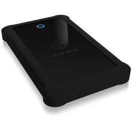 ICY BOX IB-233U3-B Carcasa Externa para Disco Duro/SSD SATA de 2.5" USB-A 3.0 con Funda de Silicona Negra