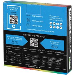 Arctic ACFAN00231A P12 PWM PST A-RGB Ventilador 120mm Negro con divisor de cable, 0 dB, optimizado alta presión estática