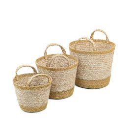 Inde Cesta Cónica Seagrass con Asas 25 cm (18 Unidades)