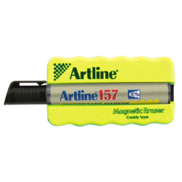 Artline Borrador Magnético para Pizarra Blanca EK-157 con Rotulador Negro, Goma Ergonómico, 100 x 60 mm
