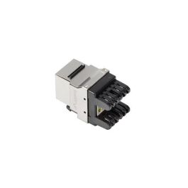 Lanberg KSF6-1000 Módulo Conector de Red Plano RJ-45 Negro Metálico