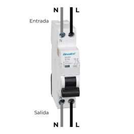 Revalco Magnetotérmico 1 Polo+Neutro Estrecho 25A Blanco Baquelita 230V