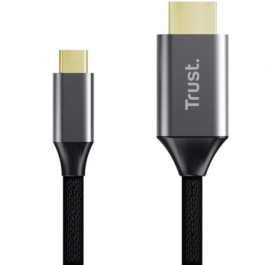 Trust 25630 Cable Conversor Calyx USB Tipo-C Macho a HDMI Macho 2m Ultra HD 4K para Portátil/Monitor