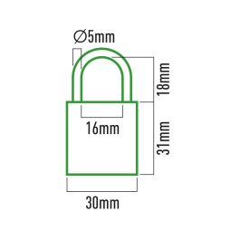 Candado de latón arco normal 30mm Candado de latón arco normal 30mm