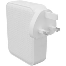 HYPER HJ1001WHWWGL Cargador Rápido Interior 3 Puertos USB-C para Móviles, Tablets, Portátiles y Mandos Consola Blanco