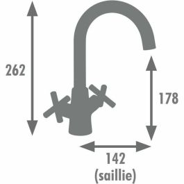 Edouard Rousseau AAAQX11037 Mezclador de Fregadero NANKA Negro