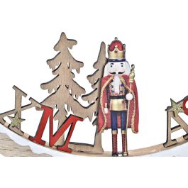 DKD Home Decor Figura Navidad Cascanueces Tradicional Madera Natural Rojo Verde 2x12x21 cm (12 Unidades)