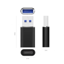 AISENS Mini Adaptador USB-C Hembra a USB-A Macho USB 3.2 Gen2 10 Gbps Negro A108-0678