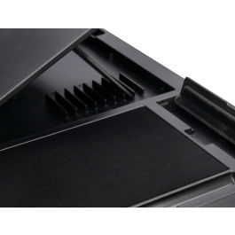 Q-connect Soporte Portátil Multifuncional Ajustable Hasta 17 Pulgadas, Soporte Movil y Ratón, 7 Ángulos, Negro