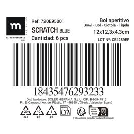La Mediterranea Bol Aperitivo Ass.Col 12.1 x 12.3 x 4.3 cm "Scratch" (24 Unidades)