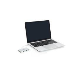 IOGEAR Hub USB-C a 4 Puertos USB-A 3.0 (5 Gbit/s) con Power Delivery Pass-Thru y Carga Rápida