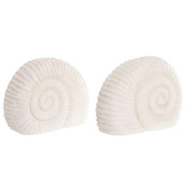 DKD Home Decor Hangzhou design 26b Decoración Mediterráneo Blanco Cemento Simil Piedra Caracola 21 x 4 x 15.5 cm (2 Unidades) Precio: 27.50000033. SKU: B16AXTXL7A