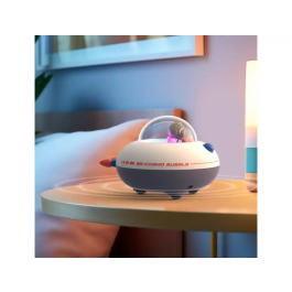 Wondee Cosmo Bubbly Altavoz Bluetooth Portátil Inalámbrico con Efectos de Luz, Diseño Nave Espacial, Sonido Potente, Luz Nocturna, Incluye 50 Pegatinas