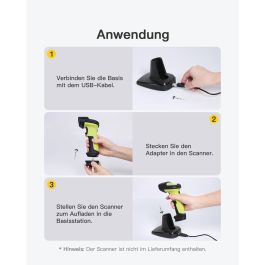 Inateck Escáner de Códigos de Barras BS04001 Negro