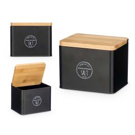 Kinvara Salero Tapa Bambú Negro 14 x 11 x 11 cm (12 Unidades)