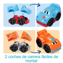 Mega Bloks Camión de Carreras y Construcción para Bebés con 2 Coches, +12 Meses
