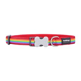 Red Dingo Collar Rd Style Rainbow Ajustable para Perro de Nylon Reforzado, Fuerte y Cómodo, con Hebilla de Acero Inoxidable, 20mm x 31-47cm
