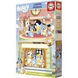 Educa Puzzle Infantil de Madera Bluey - Incluye 2 Puzzles de 16 Piezas - Ideal para Niños y Niñas a partir de 3 Años