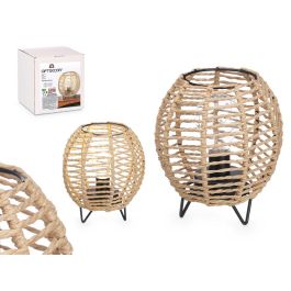 Lámpara de Sobremesa Redonda con Cuerda Giftdecor - 15.5x18.5x15.5 cm, Marrón, Metal y Papel (12 Unidades) Precio: 75.58999954. SKU: B1J9NXHGM4