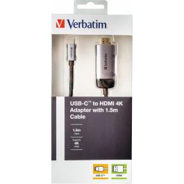 Verbatim Adaptador USB-C a HDMI 4K Ultra HD para Smartphones, Laptops y MacBooks, Portátil, Resoluciones 4K
