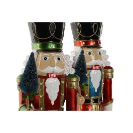 DKD Home Decor Figura de Navidad Cascanueces Tradicional LED Resina Multicolor 70 cm Alto con 3 Baterías LR44 (2 Unidades)