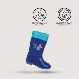 Cerdá Botas de Lluvia Infantiles de PVC con Diseño Stitch - Color Azul, Talla 27 (Modelo T027), Ideales para Niños y Niñas de 3+ Años