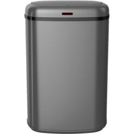 Cubo de basura de cocina automático - LOGAN - KITCHEN MOVE - 58 L - Acero inoxidable gris mate con flejes
