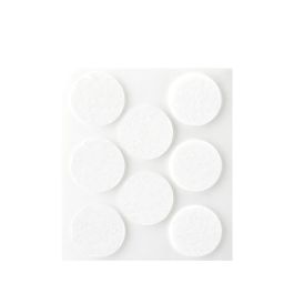 Inofix Plasfix - Pack de 8 fieltros blancos sintéticos adhesivos Ø27mm, lana acrílica, para protección y silencio