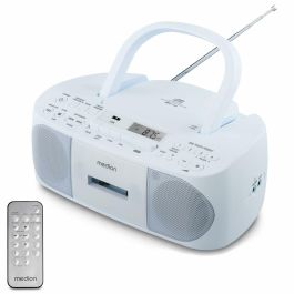 Medion AAAPE16805 Radio CD K7 FM con 2x3W RMS - Reproductor de Música Compacto y Portátil, Azul