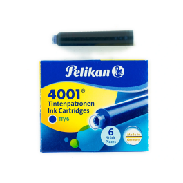 Pelikan 4001 Cartuchos de Tinta para Pluma Azul Real Caja 6 Unidades