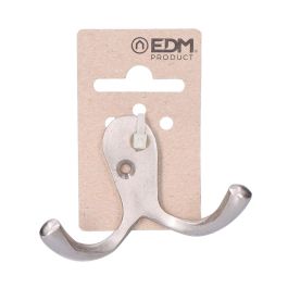 Edm Colgador Doble Latón Níquel Mate 7,5 x 5 cm