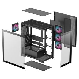 DeepCool CG580 4F, Midi Tower, ATX, ITX, micro ATX, Negro, 7 Ranuras, 3 Ventiladores, 140mm, 41cm GPU, 21cm PSU, 17.6cm CPU