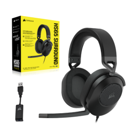 Corsair CA-9011270-EU Auriculares Alámbrico de Mano para Juego, Cancelación de Ruido, Carbono