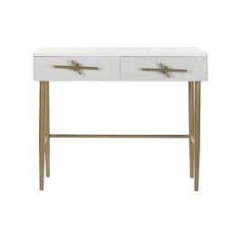 Consola DKD Home Decor Blanco Multicolor Dorado Metal Hierro Madera de mango 30 x 40 cm 90 x 45 x 74 cm