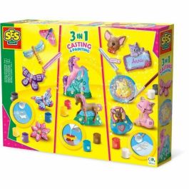 SES Creative Kit 3 en 1 de Moldeado y Pintura - Figuras de Yeso Animales con 12 Colores y Brillo Precio: 36.58999949. SKU: B13D6WFFLG